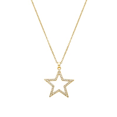 Luxeketting met glanzende zirkonia 18K gouden afwerking - Sanem