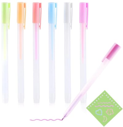 Thijox - Sneldrogende Lijmstift Set van 6 Meerkleurige Precisie Lijmstiften voor Scrapbooking, Knutselen, en Creatieve Projecten, Fijne Punt, 1 mm, Vl