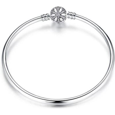 Nieuwe 925 Sterling Zilveren Bedel Liefde Roze Roos Armbanden Bangles Diy Voor Mode Sieraden Dames Accessoires Trendy Sieraden Cadeau 19cm white