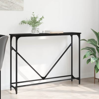 vidaXL - Wandtafel - Zwart - Eiken - 102 - x - 23 - x - 75 - cm - Bewerkt - hout