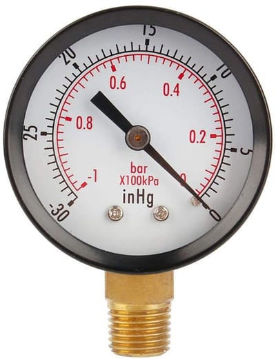 Dailygoods- Vacuümmanometer 2 Inch - Wika-manometer - Drukmeter - Water/Olie/Gas - Elektronische manometer - Schokbestendig en gemakkelijk af te lezen