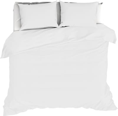 Moodit Dekbedovertrek Basil White - Tweepersoons - 200 x 220 cm - Katoen