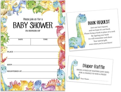 30 Invulbabyfeest Uitnodigingen Dinosaurus Jungle Thema Lege Kaarten