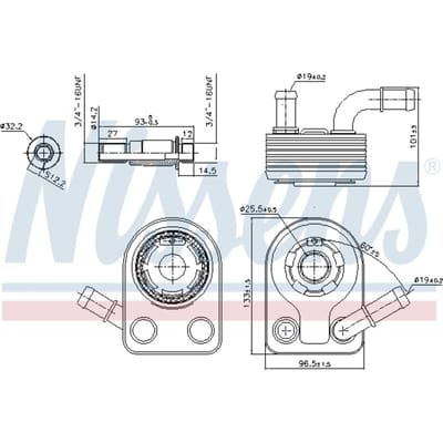 Olie radiator, motorolie NISSENS 90972