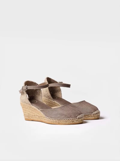 Espadrilles met sleehak van jute en gesp | CALDES