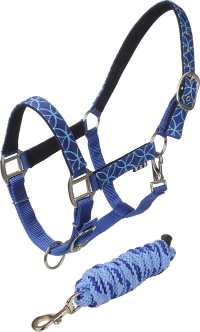 MHS Turnout halster set Pony Blue Rings