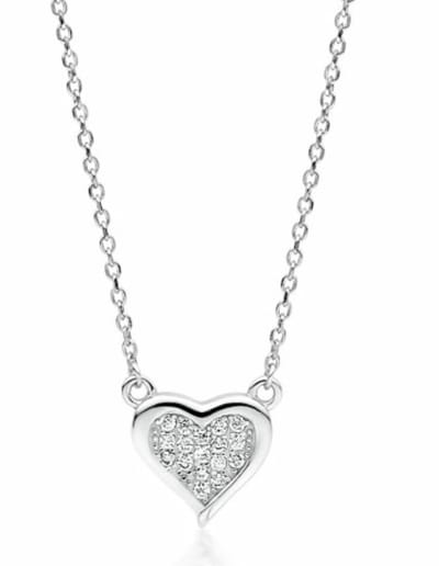 Joy|S - Zilveren puro amore hartje ketting - met hartje 13 mm - zirkonia - gehodineerd