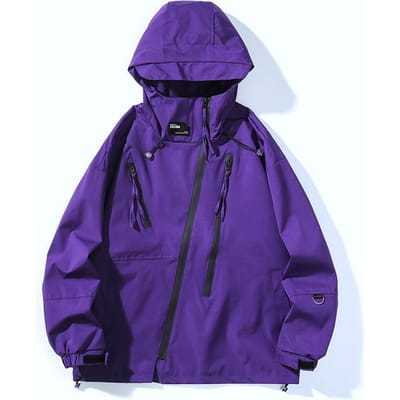 Veste Hardshell à Capuche pour Hommes Printemps et Automne Imperméable Coupe-vent Vêtement d'Extérieur Marque de Mode Tout Usage Version Coréenne du Manteau 3XL purple