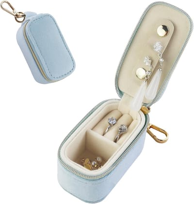 Draagbare Sieradenbox voor Vrouwen, Velours Mini Opbergdoos voor Oorbellen, Ringen en Kettingen, Ideaal voor Reizen en Organisatie