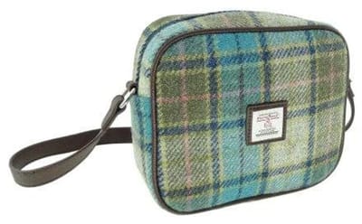 Schoudertas Almond Turquoise - 19x21x7 - Harris Tweed - Glen Appin of Scotland