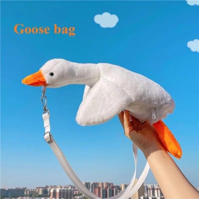 Lelijke Kippenvorm Handtas Bont Kippen Pluche Tas Grappige Kawaii Kip Hanger Sleutelhanger Pop Schoudertas Portemonnee voor Vrouwen Verjaardagscadeaus white