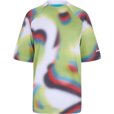 Diadora T-shirt met ronde hals en abstracte print voor dames (Groen/multikleurig)