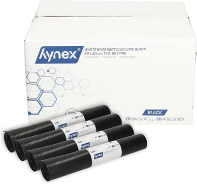 Vuilniszakken 60 liter - Afvalzakken Pedaalemmerzakken - Hygiënisch Werken - Extra Sterk Scheurvast LDPE - 60 x 80 cm - Zwart