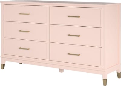 Westerleigh-Commode met 6 laden in MDF roze