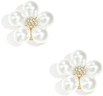 Button Cover - Cufflings - Knoopclip - Bloem - Parelkralen - Set van 2