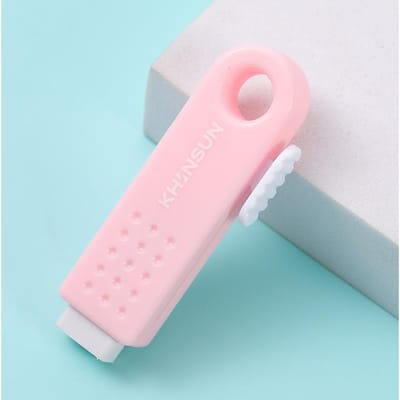 Gomme à propulser, crayon créatif, gomme en caoutchouc pour enfants, dessin, écriture, essuyage, papeterie fournitures scolaires rose