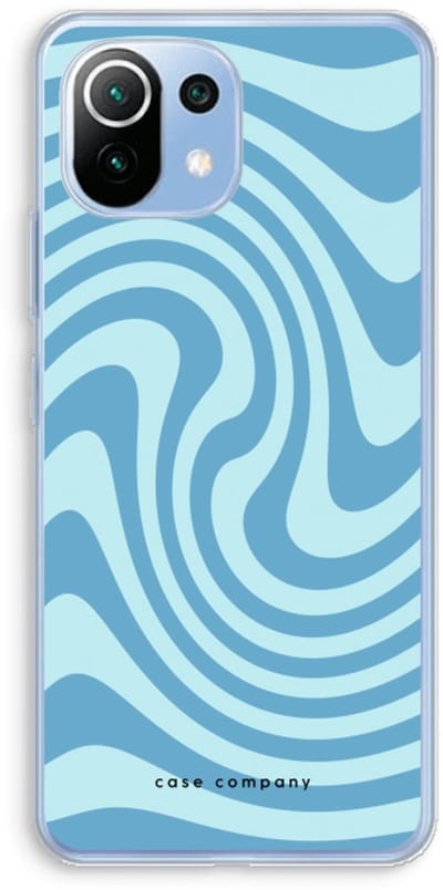 Case Company® - Hoesje geschikt voor Xiaomi Mi 11 Lite hoesje - Swirl Blauw - Soft Cover Telefoonhoesje - Bescherming aan alle Kanten en Schermrand