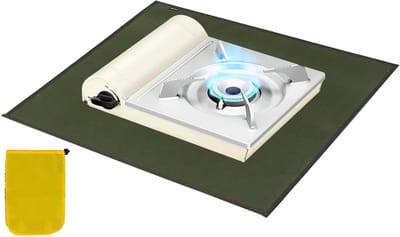 Vuurkorf Onderlegger - Grillmat Vloerbescherming - Bescherming Terras Gazon - Vlamvertragend Materiaal - 61 x 53 cm - Groen