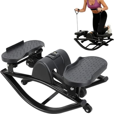 Stap Machine - Thuis Trainer - Cardio Training - Stille Hydraulica - 49 x 27 x 23 cm - Zwart