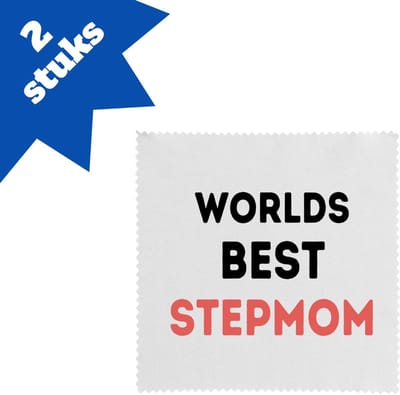 Akyol - worlds best stepmom brillendoekjes - Mama - de beste stiefmoeder - moeder cadeautjes - moederdag - verjaardagscadeau - verjaardag - cadeau - geschenk - kado - gift - moeder artikelen - 17,8 bij 17,8 cm - 2 stuks