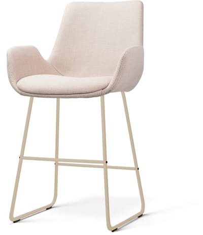 Nolon Nino-Eef Barkruk Beige - Beige Onderstel - 65 Cm - Stoffen - Japandi - Armleuning - Kookeiland - Barstoel