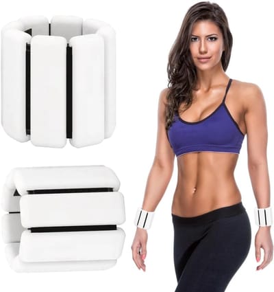 Wrist en Ankle Weights - Verstelbare Gewichten - Set van 2 (0.45 kg) - Silicone Armbanden voor Mannen en Vrouwen - Workouts voor Hiking, Yoga, Pilates, Jogging