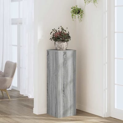 vidaXL - Plantenstandaard - 33x33x100 - cm - bewerkt - hout - grijs - sonoma - eiken
