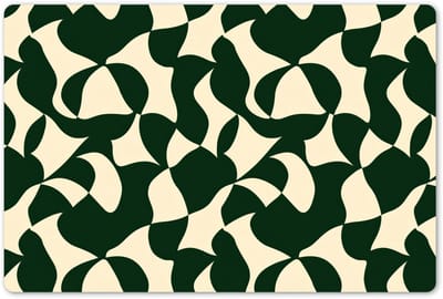 Placemats 45x30 cm - Placemat kunststof - 1 stuk - Groen - Organische vlakken - Crème - Borden onderleggers - Decoratie voor op tafel - Keuken tafeldecoratie accessoires - Vinyl onderlegger - Tafelversiering