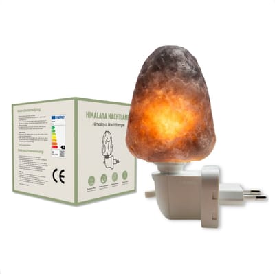 Himalaya Nachtlampje Meteor – 1 KG en ca. 14 cm - Zoutlamp - Wandlamp - Echt & Puur Himalayazout