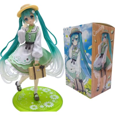 Hatsune Miku Figurine d'Action Mignonne de Bureau 20cm Oreilles de Chat Version T-shirt. Figurine Anime Fille Kawaii Modèle Jouet - Décor Adorable wi di