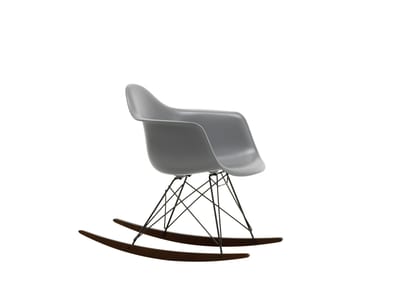 Vitra - RAR Eames Plastic Armchair - granietgrijs RE - zwart - sleden esdoorn donker - 4 - 6 Wochen