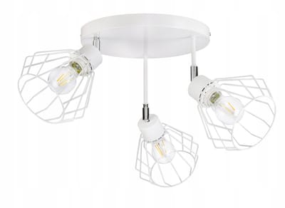 Lamp Plafond Wit Metaal 3xE27 Verstelbaar Loft Design