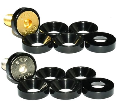 10 Stuks M4 Anodized Aluminium Ingezette Wasmachine voor Motorruimte en Bumper Bescherming (Zwart)