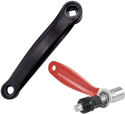 Dailygoods - Fiets Crank Arm 170mm, Fiets Crank Arm Set Links Enkele Versnelling Crankstel Vierkante Opening Fiets Crankstel Vervangingsonderdelen Accessoire met Trapas Trekker voor Fiets Mountainbike