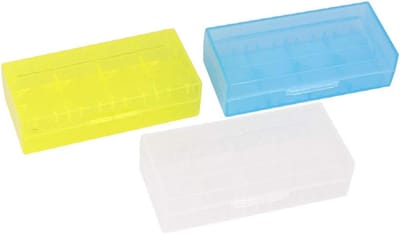 Batterij Opbergdoos - Batterijhouder Container - Batterijen Veilig Houden - Doorzichtig Plastic - 3 Stuks - Veelkleurig