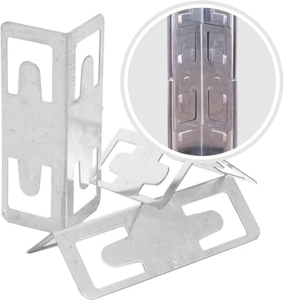 Verbindingsstuk Opbergrek - Hoogte Connector - Rekken Uitbreiden - Roestvrij Verzinkt - 4 Stuks - Verzinkt