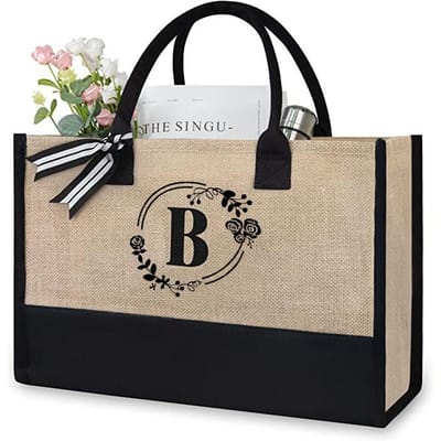 De Jute Modieuze en Eenvoudige Tas met Letters Is een Tas met Grote Capaciteit voor Vrouwen, Geschikt voor Shoppen, Naar het Werk Gaan en Woon-werkverkeer 43*17*30cm gray