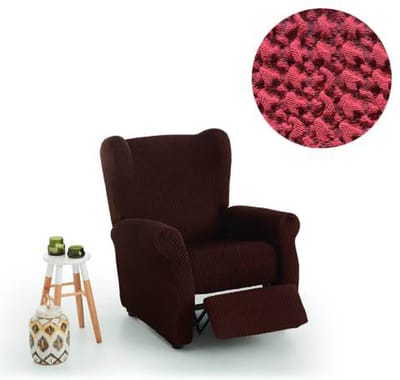 Belmarti® Stoelhoes Milos 65cm tot 90cm breed - Rood - Voor fauteuil met beweegbare voetenbank - Anti-statisch - Ademend katoen - Premium A-kwaliteit