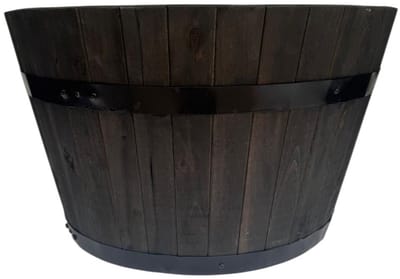 Plantenbak van Zwart Acaciahout – 53x32 cm – Grote Duurzame Houten Kuip voor Binnen en Buiten