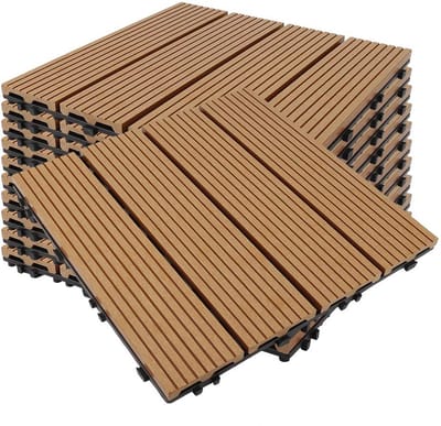Set van 11 WPC Vlondertegels met Kliksysteem voor Terras en Balkon (ca. 1m²)