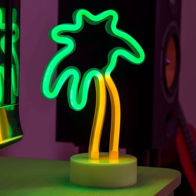 Konstsmide Palmboom decoratie Twee-kleurig Groen Geel met Timer op batterijen