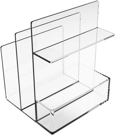 Bureau Organizer - Tijdschriftenhouder - Bureau Opruimen - Meerdere vakken - 18x165x232cm - Transparant