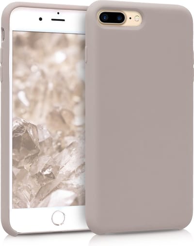 kwmobile telefoonhoesje geschikt voor Apple iPhone 7 Plus / iPhone 8 Plus - Hoesje met siliconen coating - Smartphone case in lichttaupe