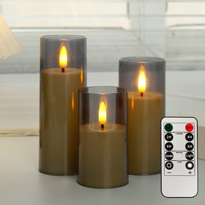 LED-kaarsenset - Met afstandsbediening - Woondecoratie - LED-kaarsen - Elektrische kaarsen - Realistische vlam - Sfeerkaarsen - 5,5 * 10 / 12,5 / 15 CM