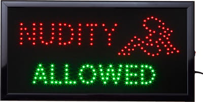 Led bord - Led sign - Led borden - Nudity allowed - Led verlichting - 50 x 25cm - Light box - Led lampje - Led bord nudity -  Cave & Garden