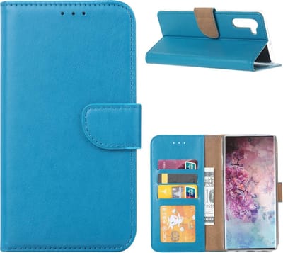 Samsung Galaxy Note 10 Hoesje Turquoise met Pasjeshouder