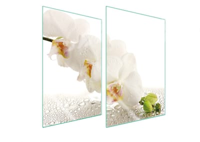 TMK ArtDeko Serie - Glazen Beschermplaat - 2x35x52 cm - Orchidee