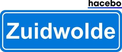 Hacebo - Plaatsnaam Sticker - 29x10 CM - Zuidwolde sticker - Verkeersborden sticker - grappige cadeaus - Zuidwolde