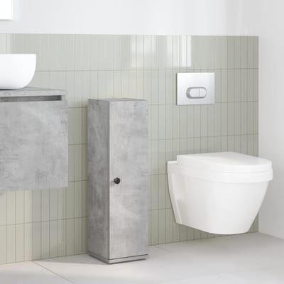 vidaXL - Badkamerkast - met - rolhouder - 20,5x22x72 - cm - betongrijs