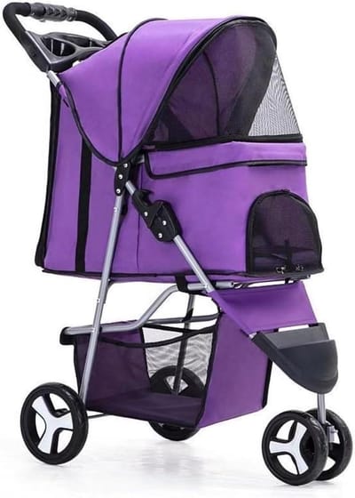 Hondenbuggy - Dierenwandelwagen Kattenwandelwagen - Comfortabel Reizen - Schokabsorberende Wielen - 100 cm Hoog - A